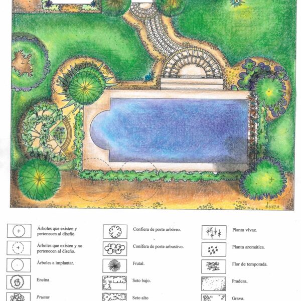 proyecto paisajismo piscina